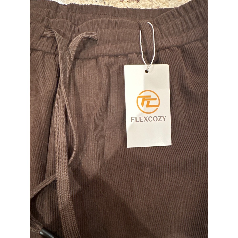FlexCozy Stretch‎ Corduroy Pull On Pants Women's L Petite NWT Brown - Picture 5 of 7